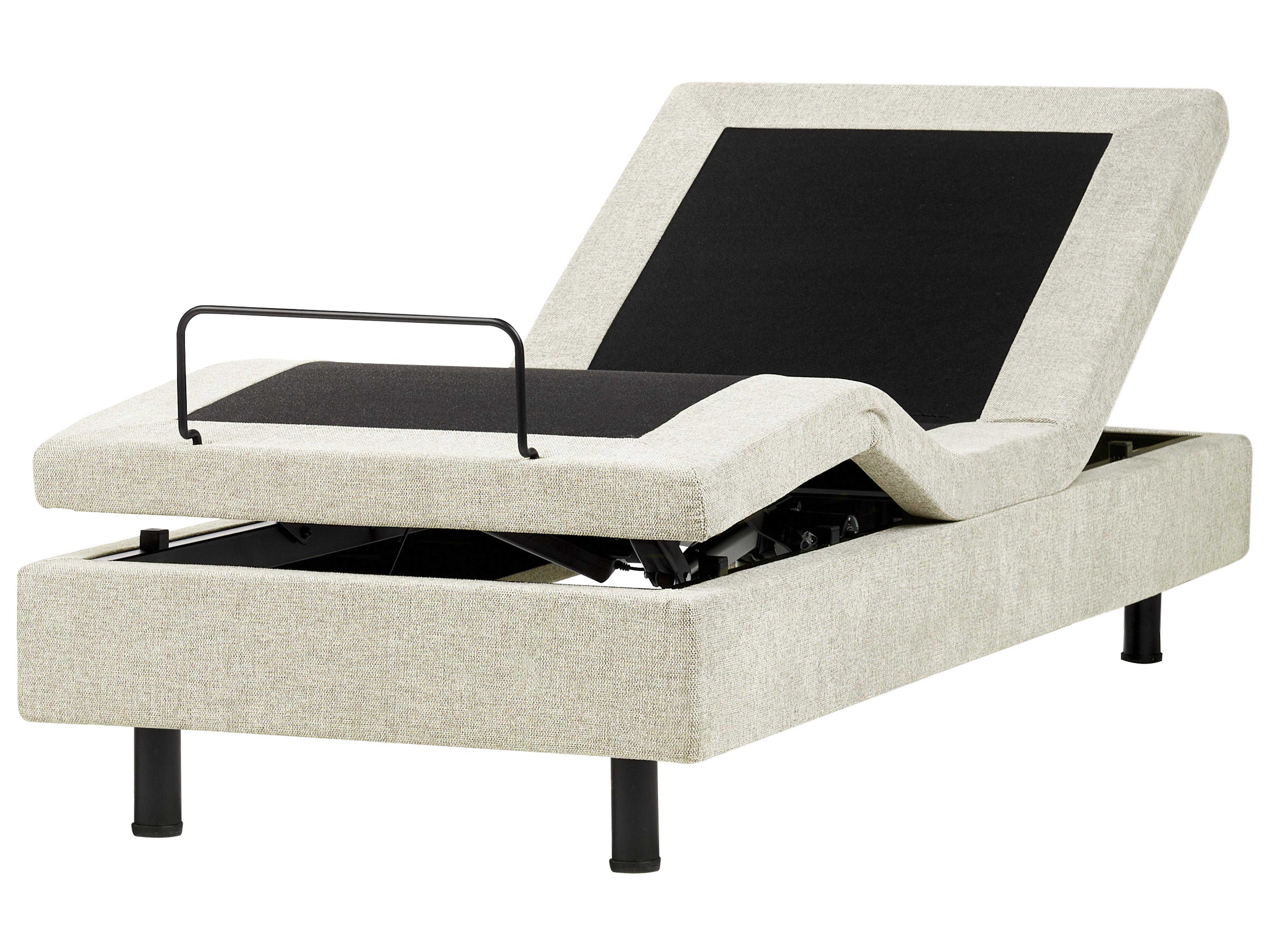 Adjustable Bed without Headboard Fabric CASTELLAN 80 x 200 cm (EU Small Single) Beige