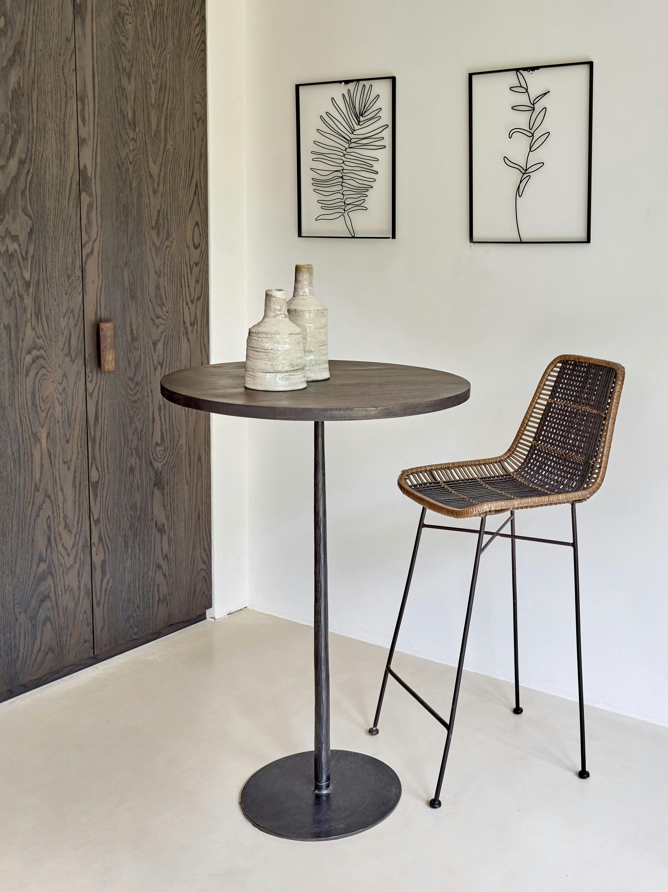 BISTRO - Table haute 2 places en bois marron