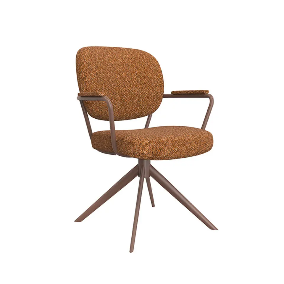 LABEL51 Eetkamerstoel Basel - Coral - Boucle - set van 2