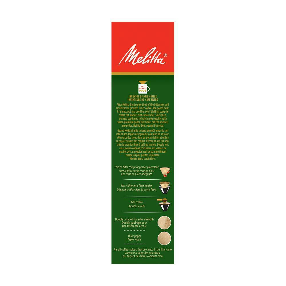 Melitta All Natural Bamboo #4 Cone Coffee Filters, 80-pk