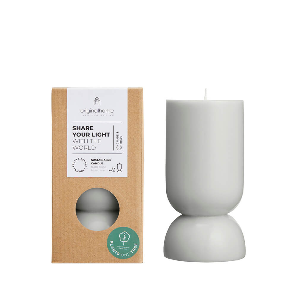 Originalhome kaars organische vorm - lichtgrijs - S