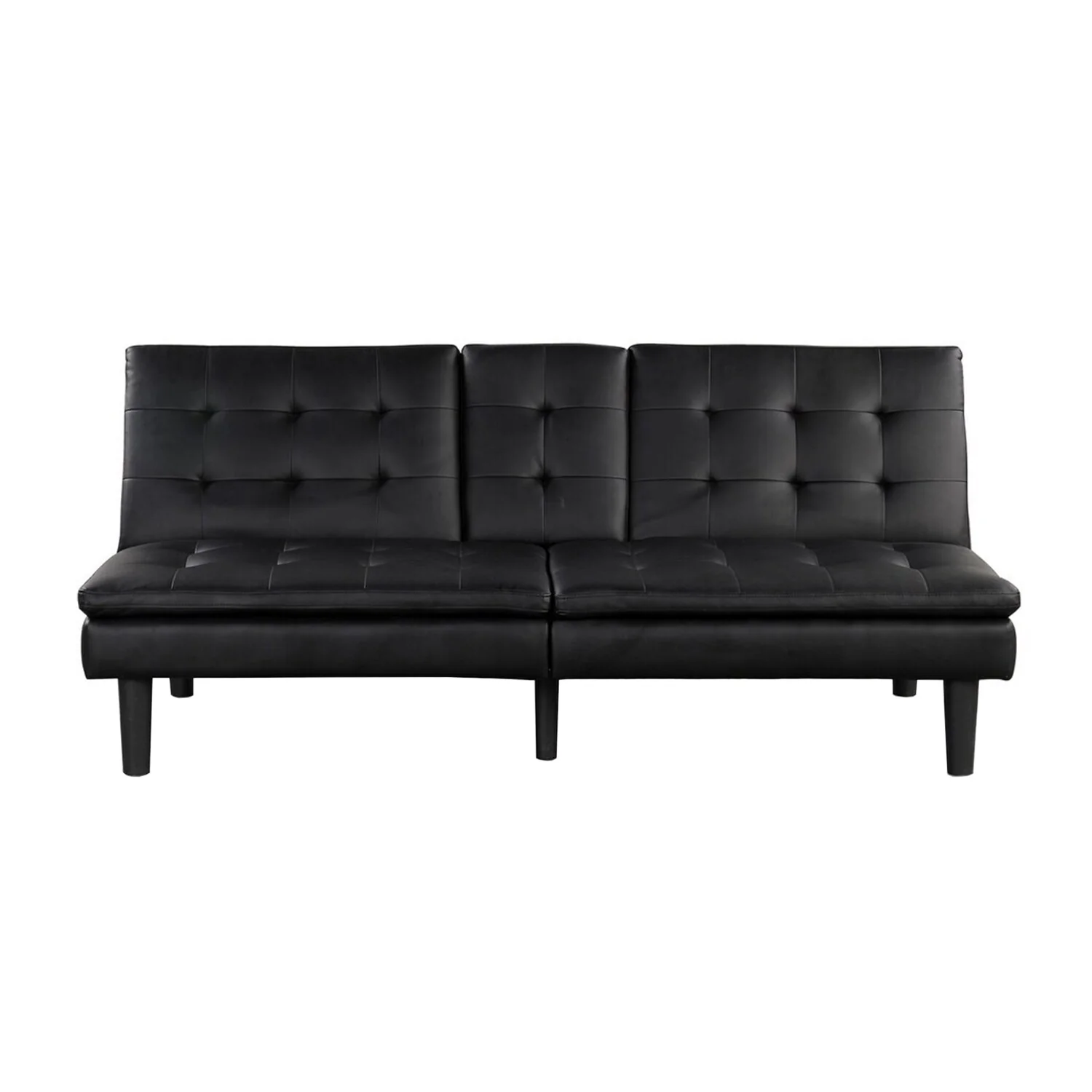 Leatherette Futon Sofa Bed with with Cupholder and USB