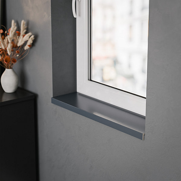 Appui de fenêtre PVC l. 20 cm x ép. 9 mm - Anthracite - 120 cm