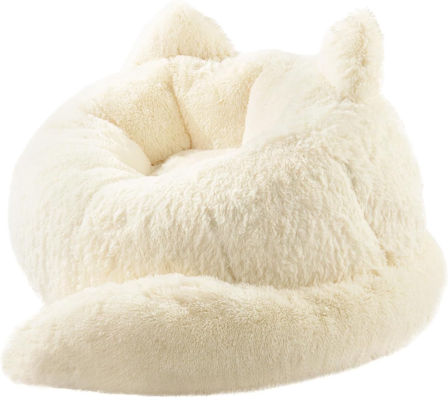 Achicsofar Bean Bag Chair for Adults Teens Giant Faux Fur Bean Bag Chairs with Filler Fluffy Plush Cat Shaped Beanbag Couch Comfy Accent Floor Sofa for Gaming, Reading in Living Room, Bedroom, Dorm