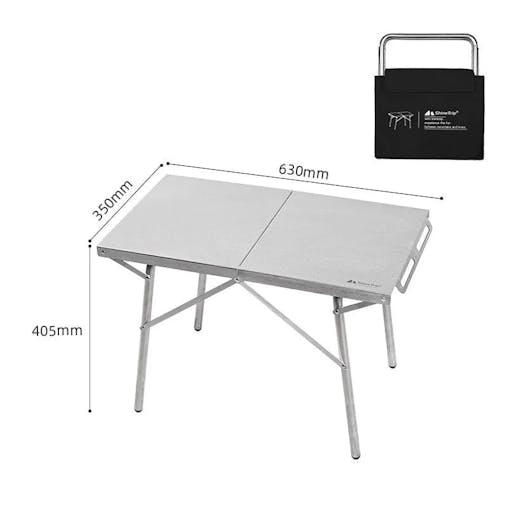 NNEOBA Stainless Steel Folding Camping Table Heat And Scratch Resistant Silver