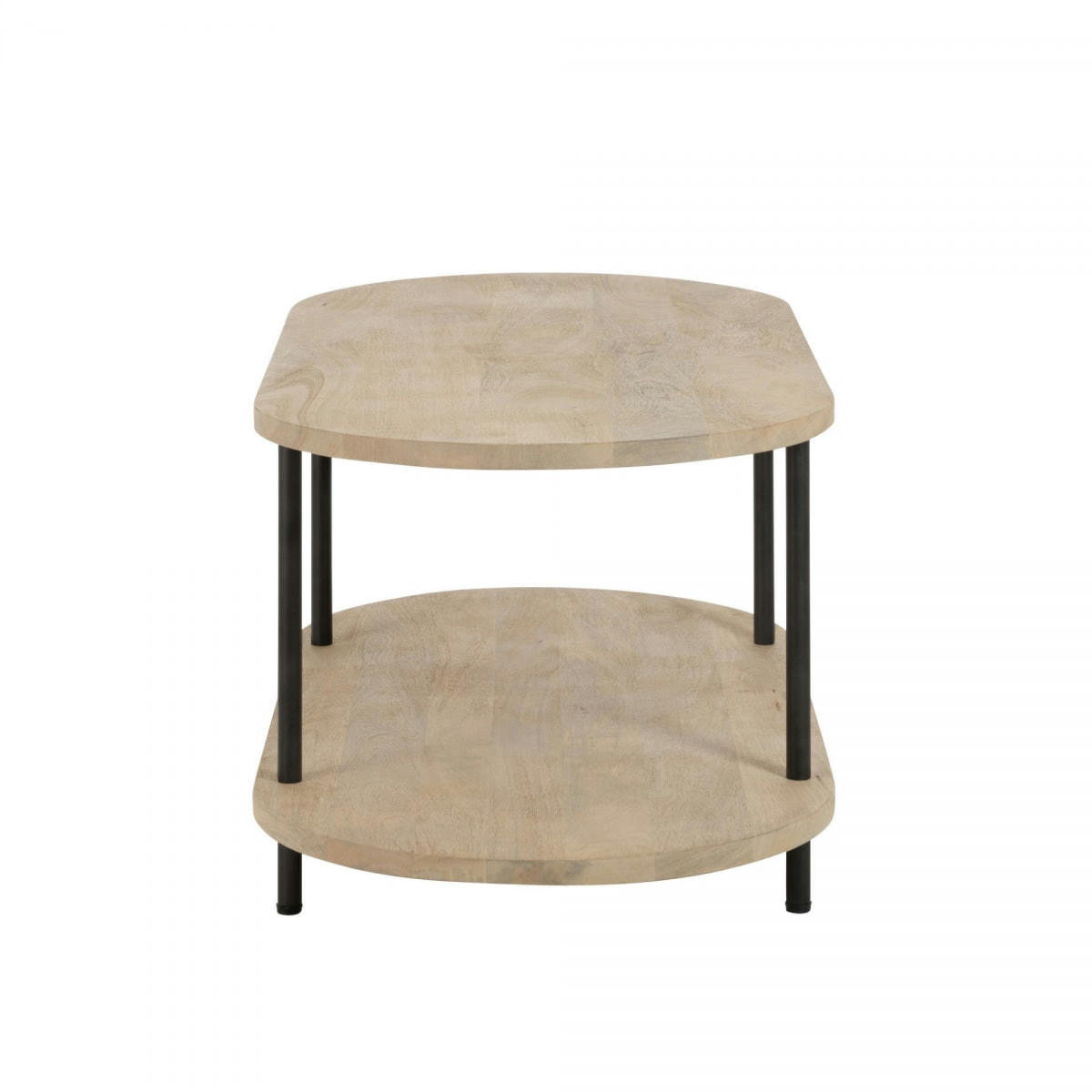 IGOIR - Table basse en bois clair et métal noir