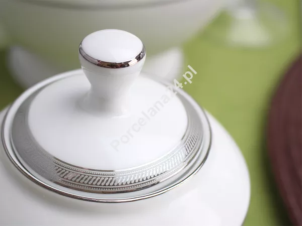 Garnitur do herbaty na 12 osób (39 el.) Bogucice - Geos Platin 828