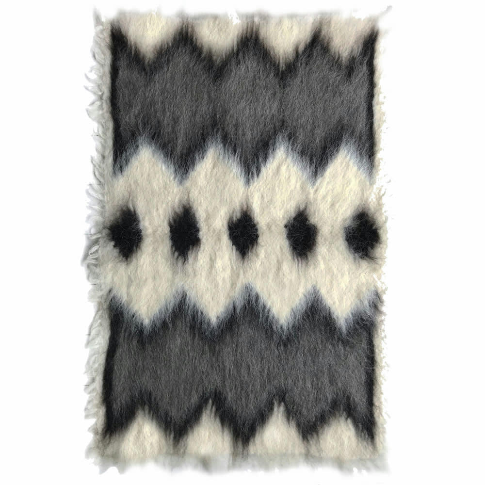 MINI FLOORPLAID - Plaid 100% laine noir et blanc 75x125