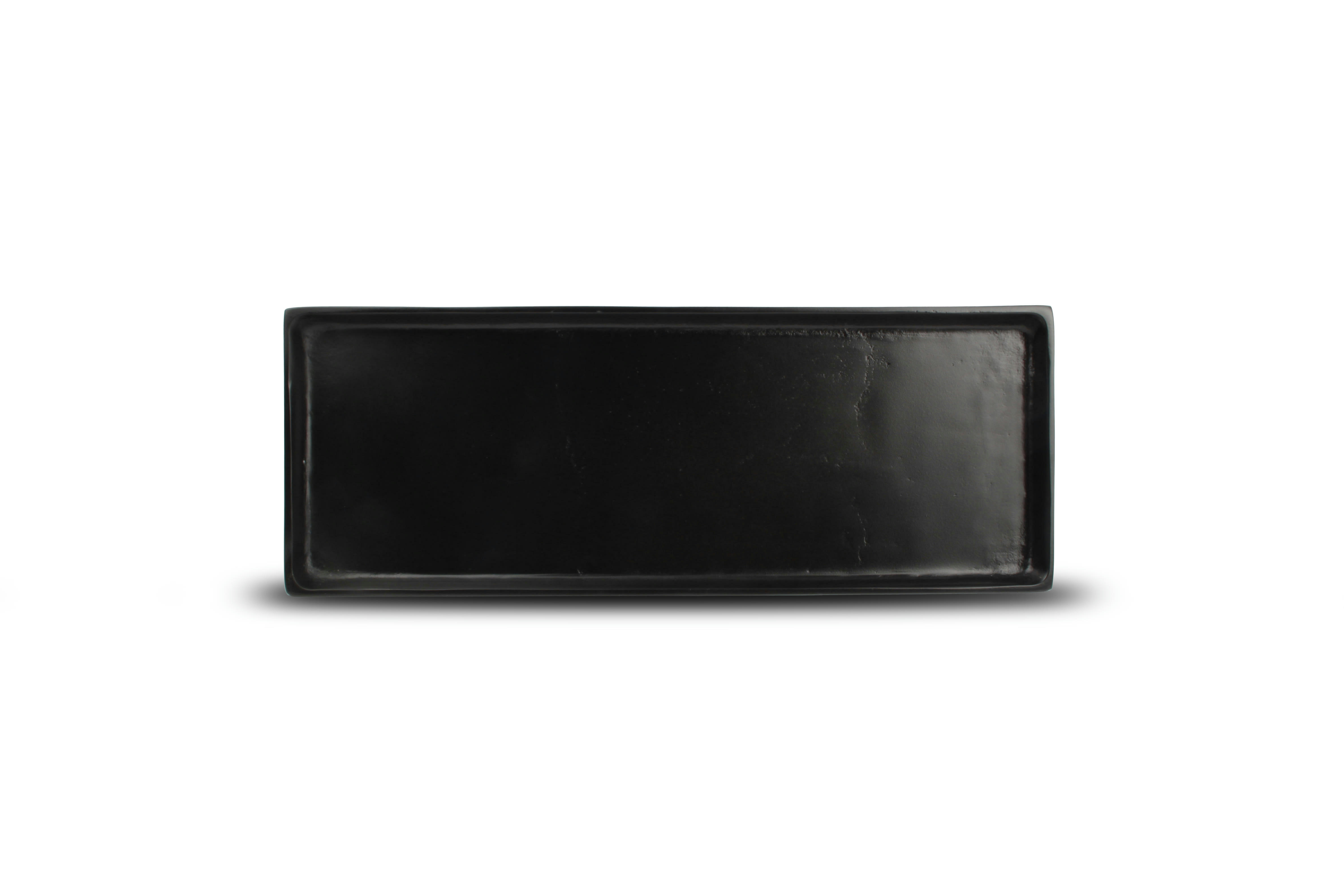 CHARM - Plat décoratif en aluminium noir 37x14cm