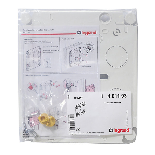 Fond isolant pour platines de branchement Legrand