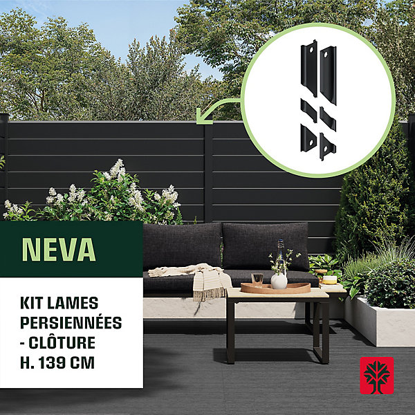 Kit 22 entretoises pour 9 lames persiennes Neva Klikstrom noir