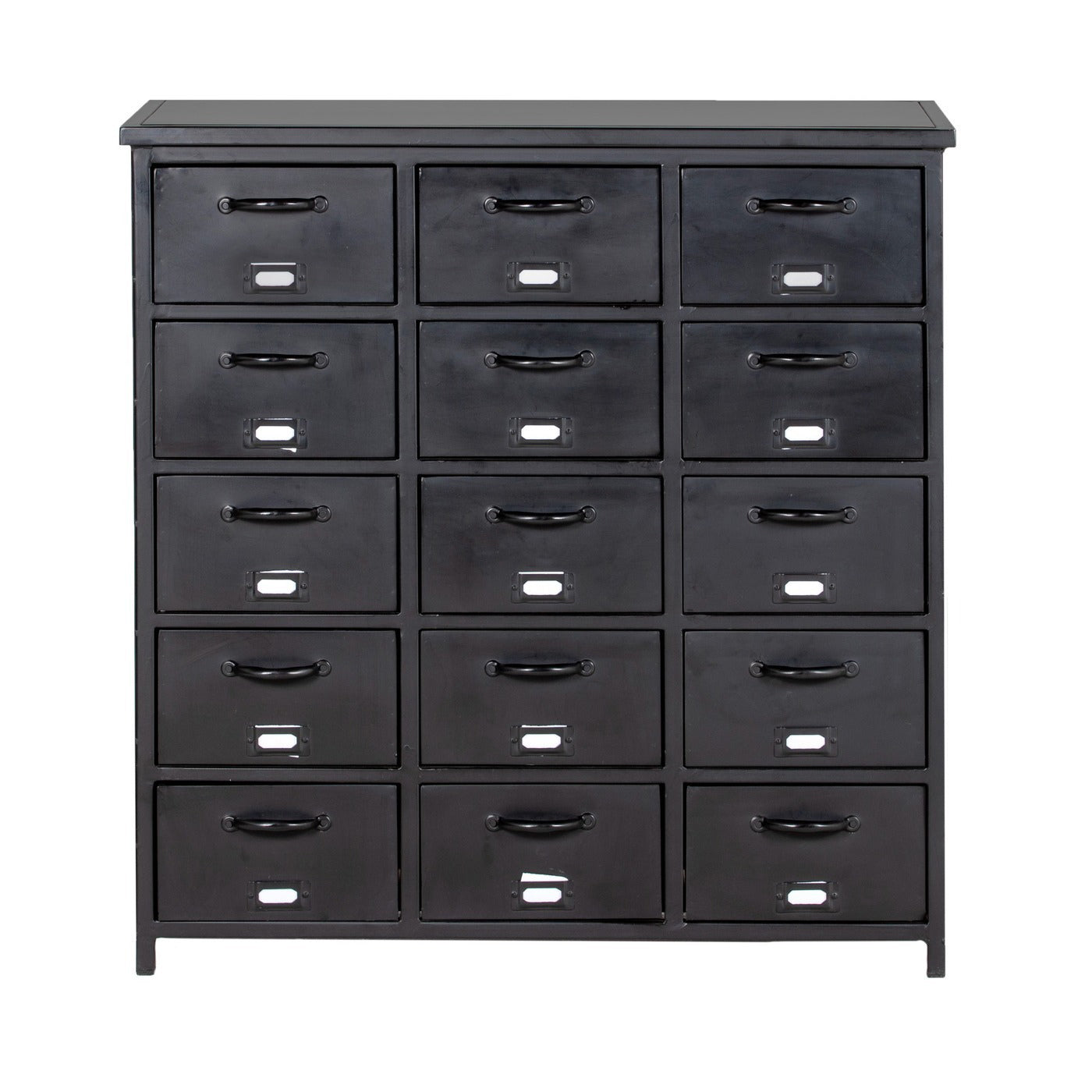 Giga Meubel Ladekast Industrieel - Zwart Metaal - 88x37x88cm