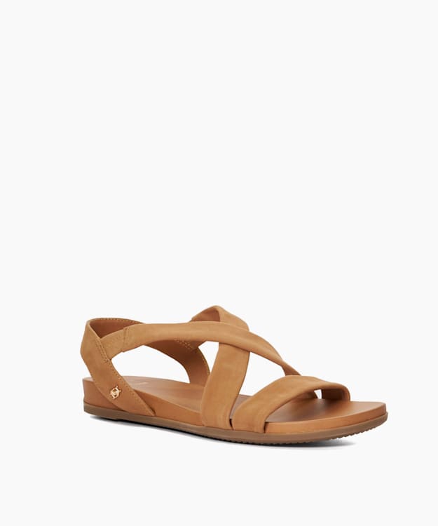 Landies Camel - Flat Nubuck Sandals