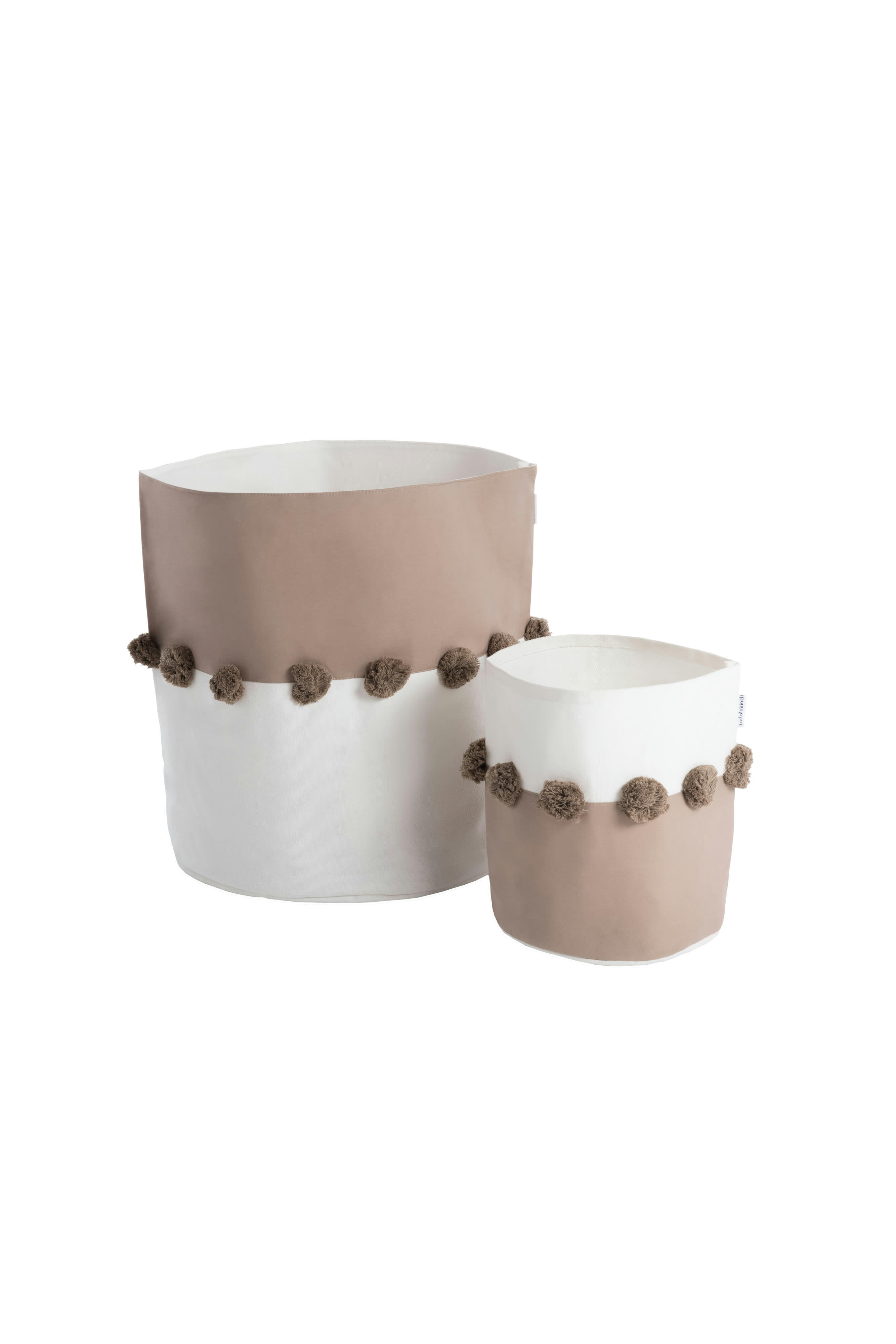 - Paniers de rangement en coton 100 % taupe 37x40cm