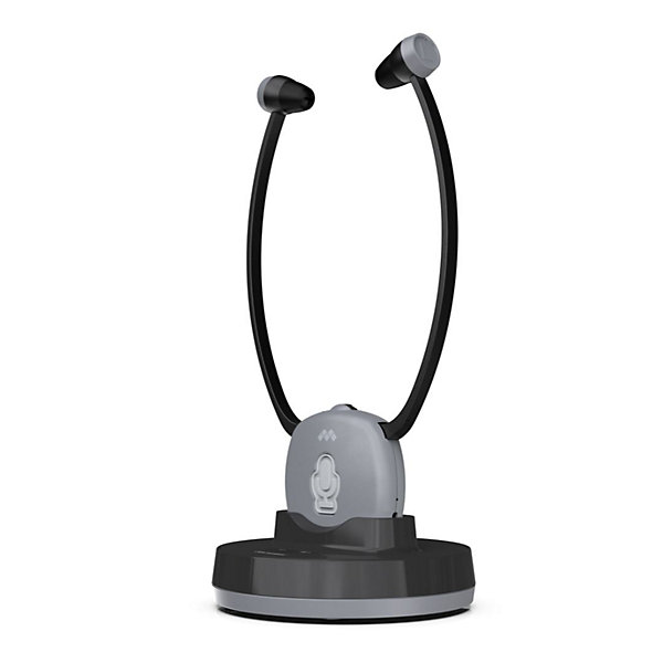 Meliconi - Casque TV EASY AUDIO - sans fil avec station d'accueil et de charge - Autonomie 15h - Portée 20m