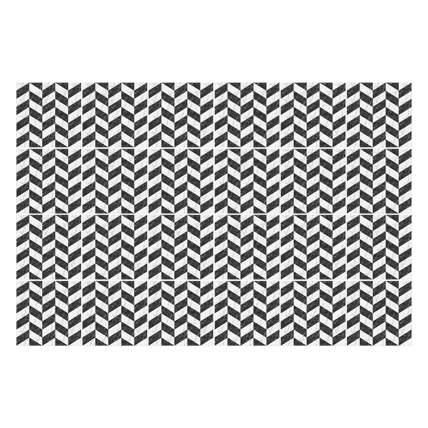 Naklejki na kafelki 10x10 cm Zygzakowate motywy w linii 24 szt.