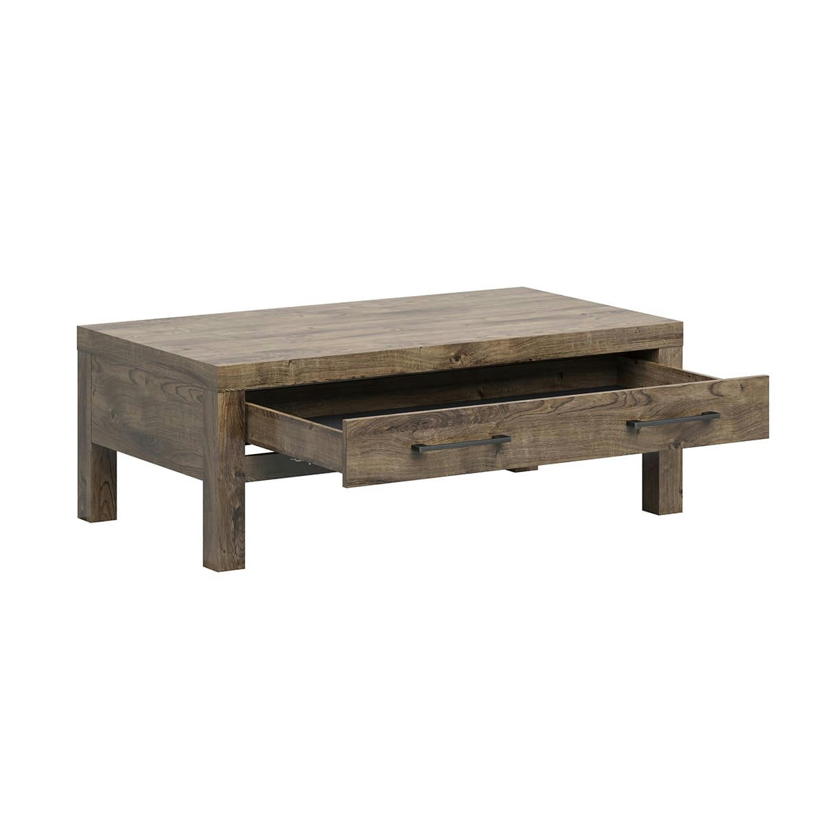 - Table basse 1 tiroir panneaux mdf naturel