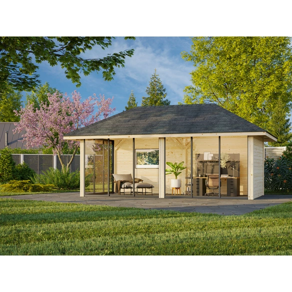 Pavillon »Bianca«, Aufstellmaße BxTxH: 672 x 384 x 319 cm, unbehandelt, Holz