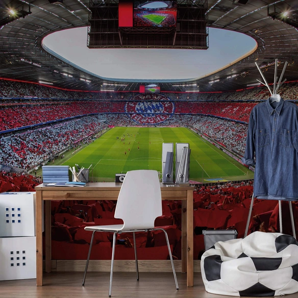 Vliestapete »XXL Vliestapete«, FC Bayern München Arena, mehrfarbig, matt