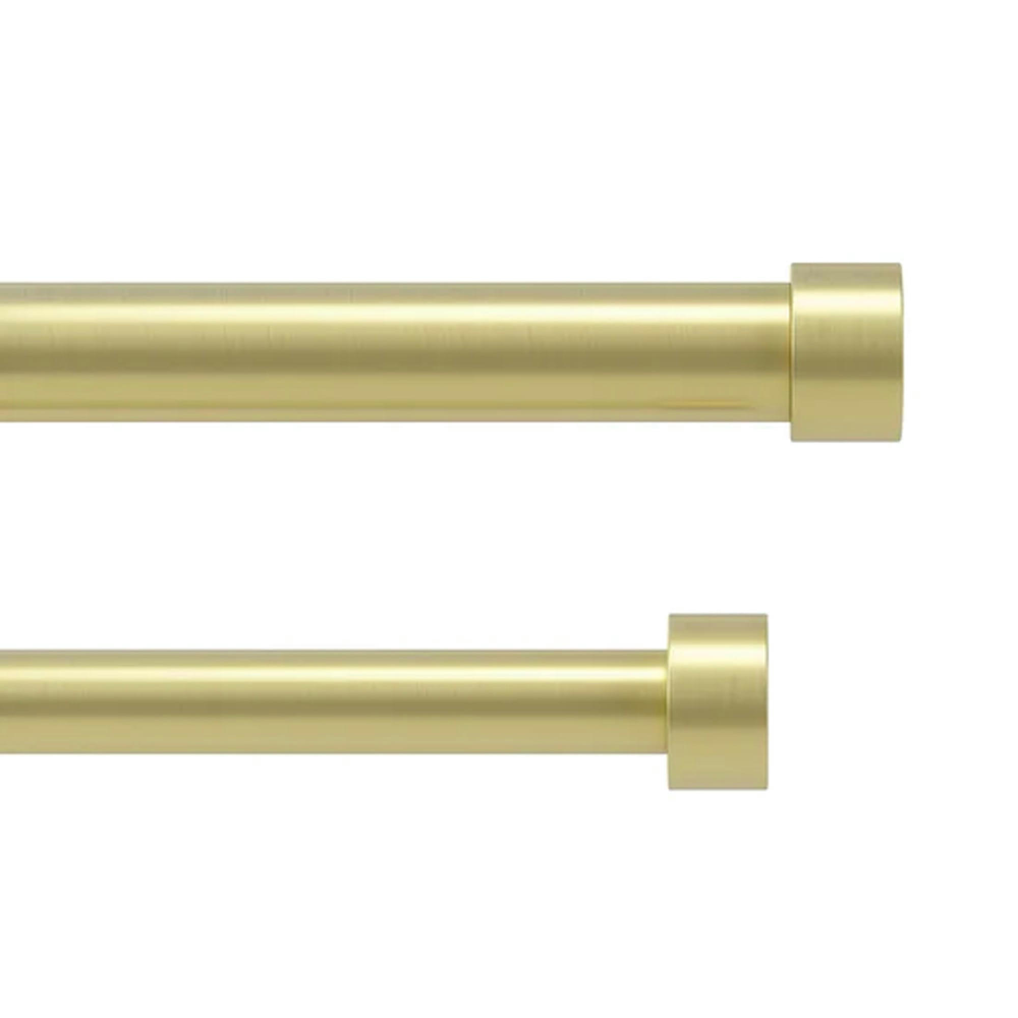 - Tringle à rideaux double en métal doré extensible de 91 à 168cm