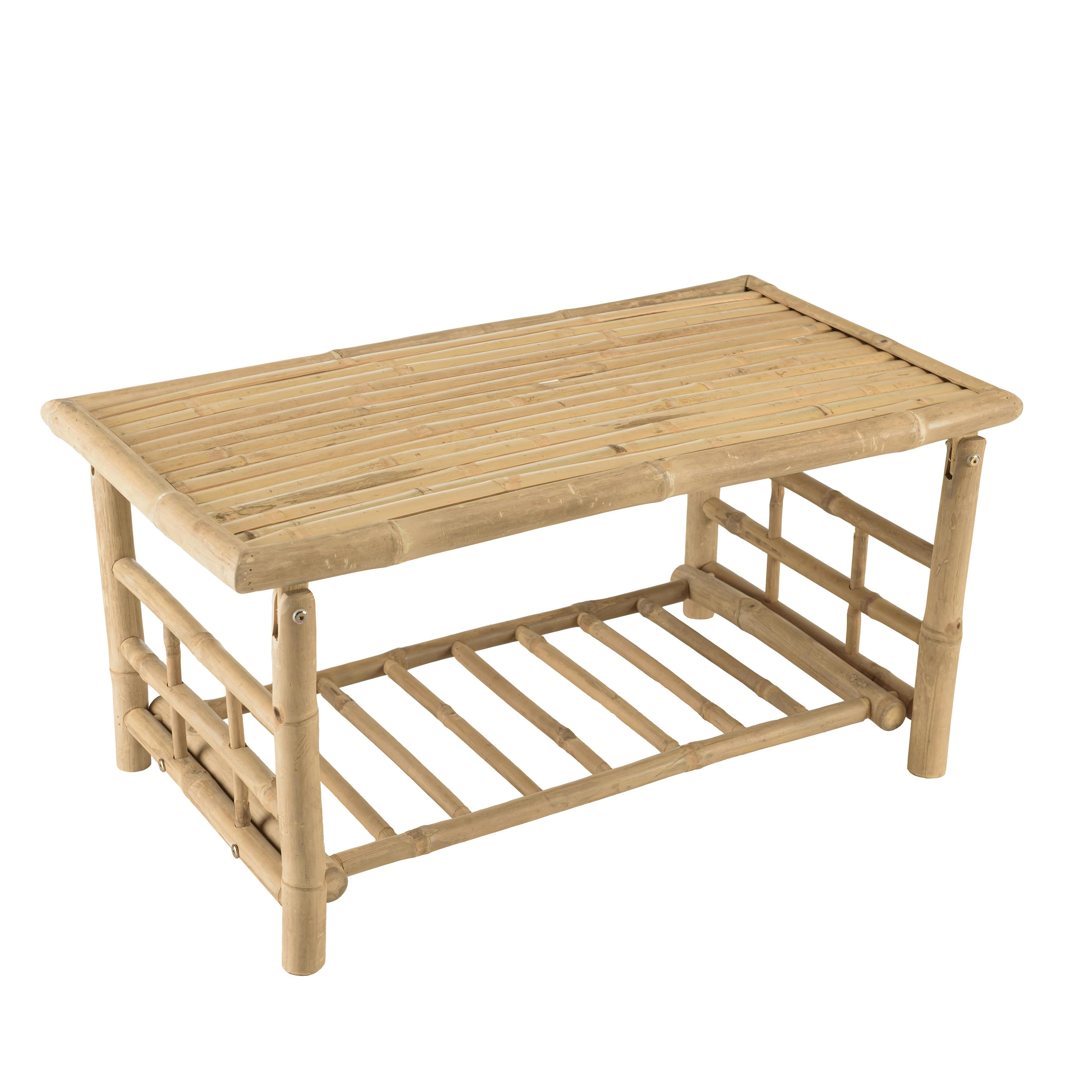 Table basse rectangulaire en bambou 90x49cm CALVIA