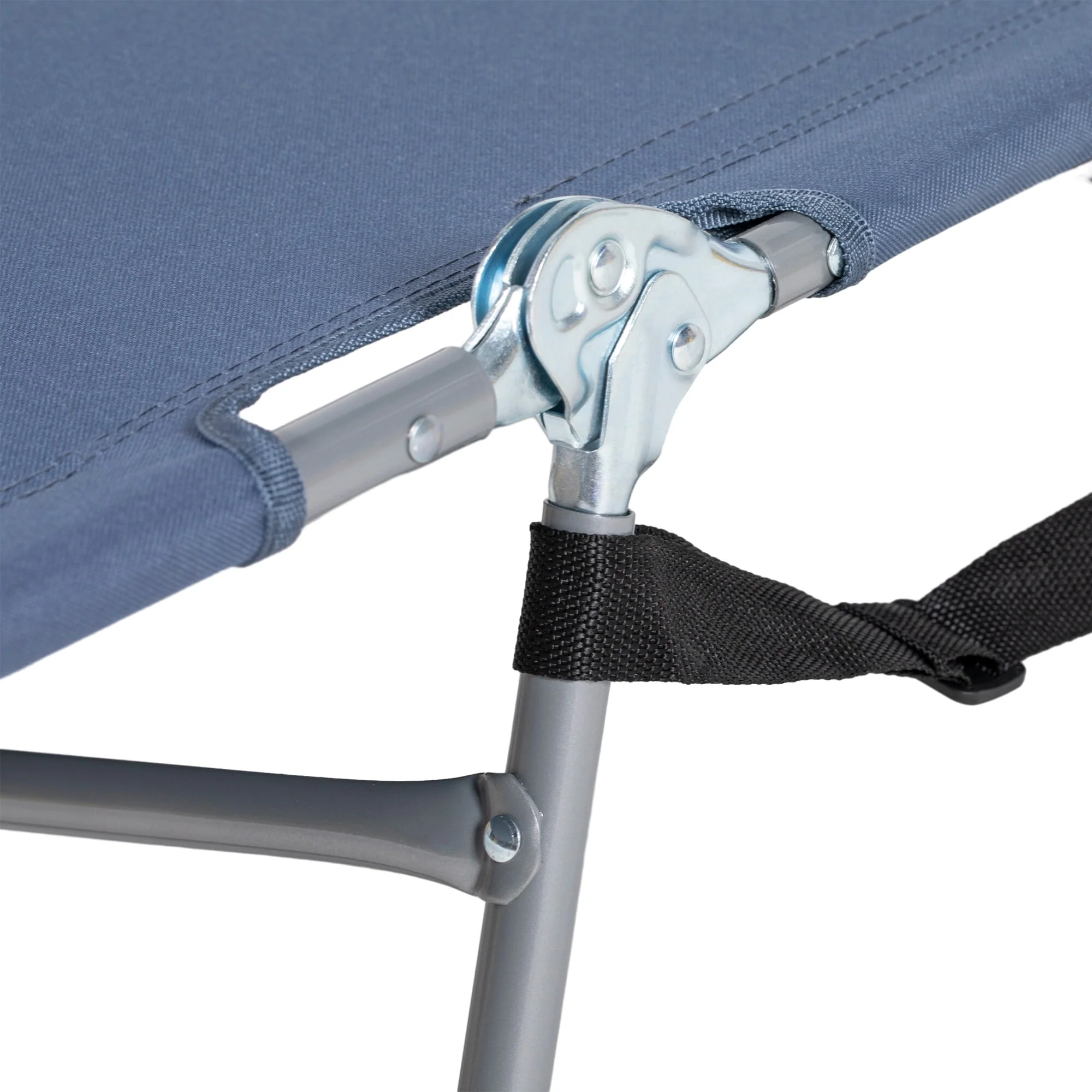 Outsunny Folding Beach Lounge Chair with Face Hole and Arm Slots, 5-level Adjustable Sun Lounger Tanning Chair with Pillow