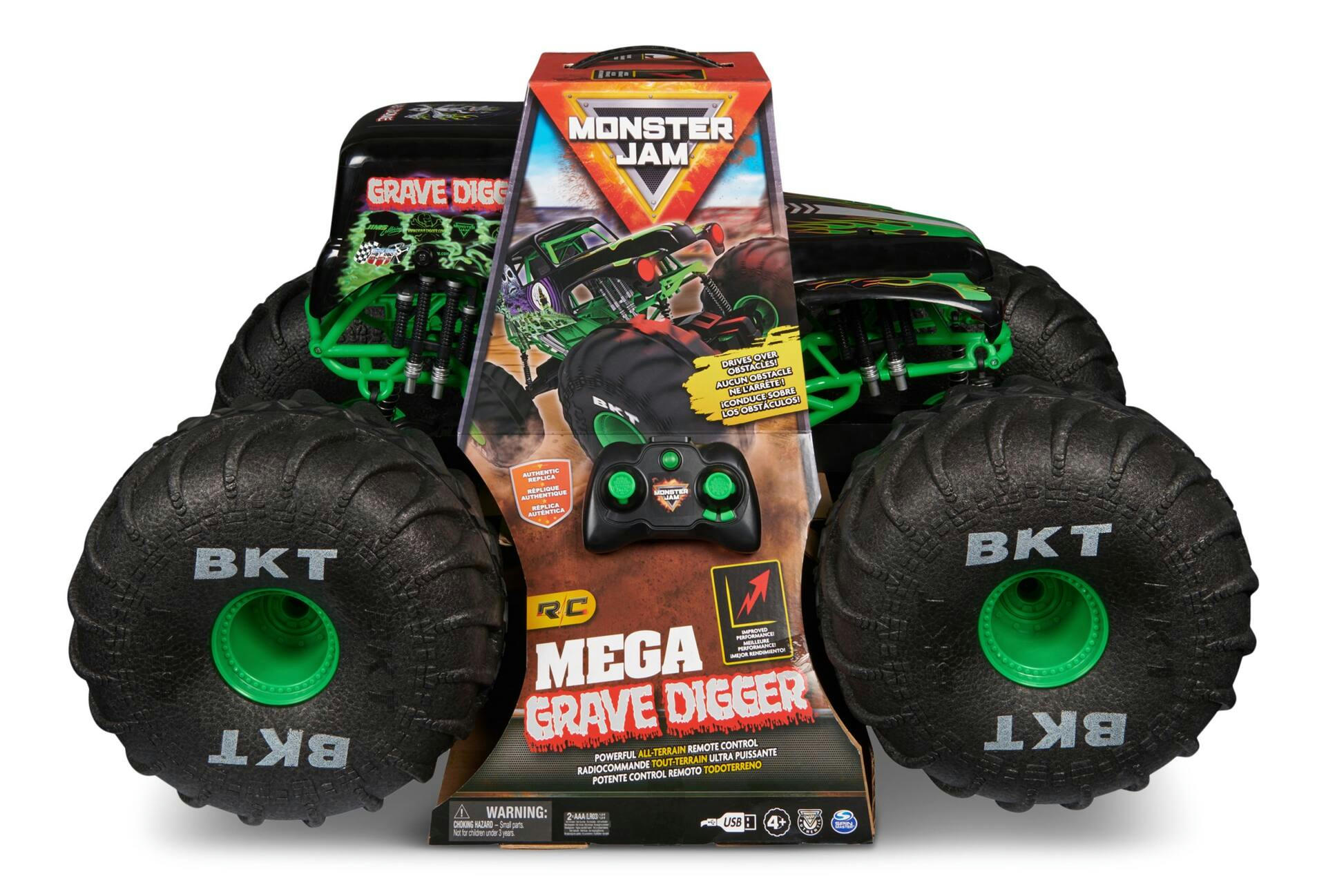 Monster Jam Mega Grave Digger Remote-Controlled Truck, Ages 4+