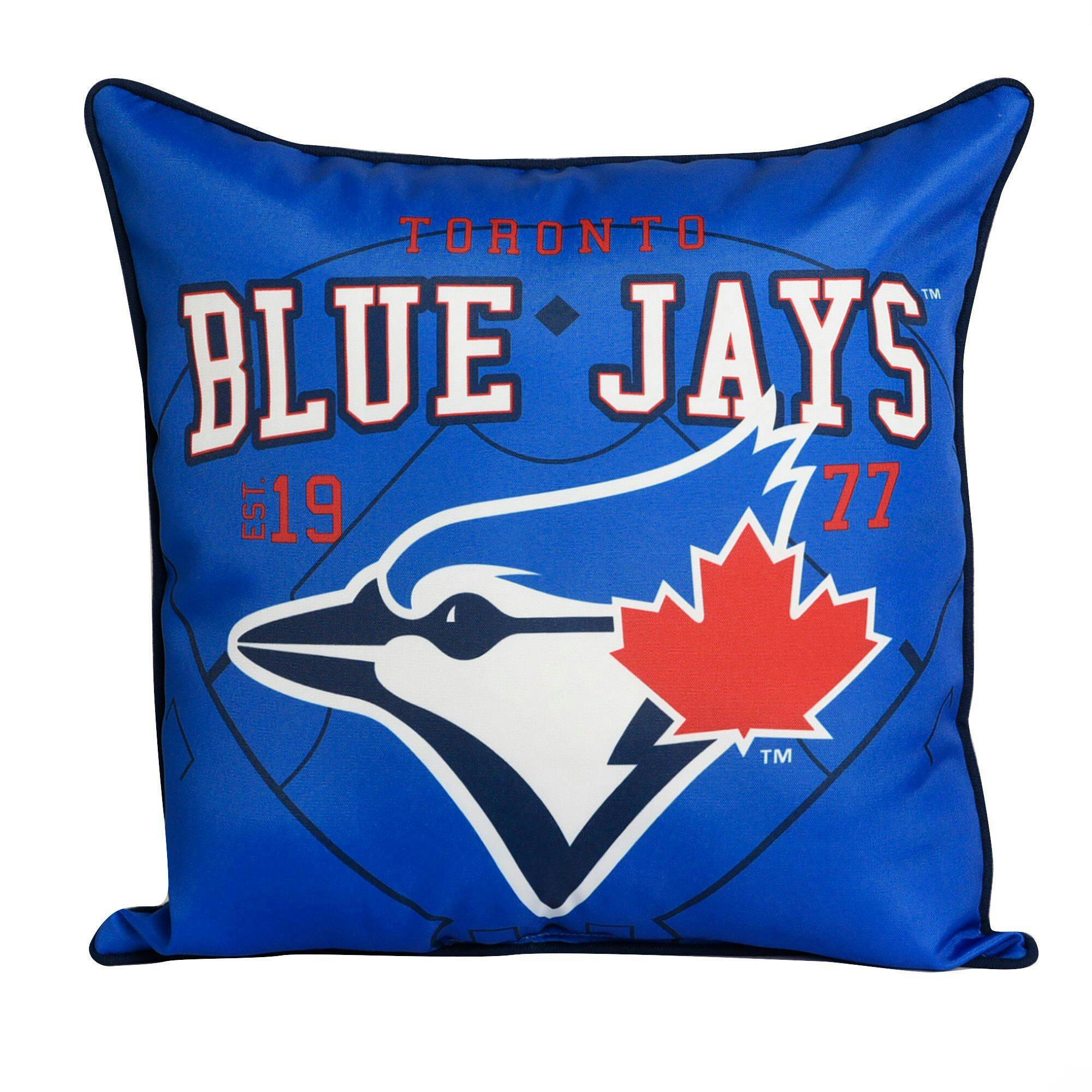 MLB Toronto Blue Jays Décor Pillow, 18 x 18-in, Polyester, Blue