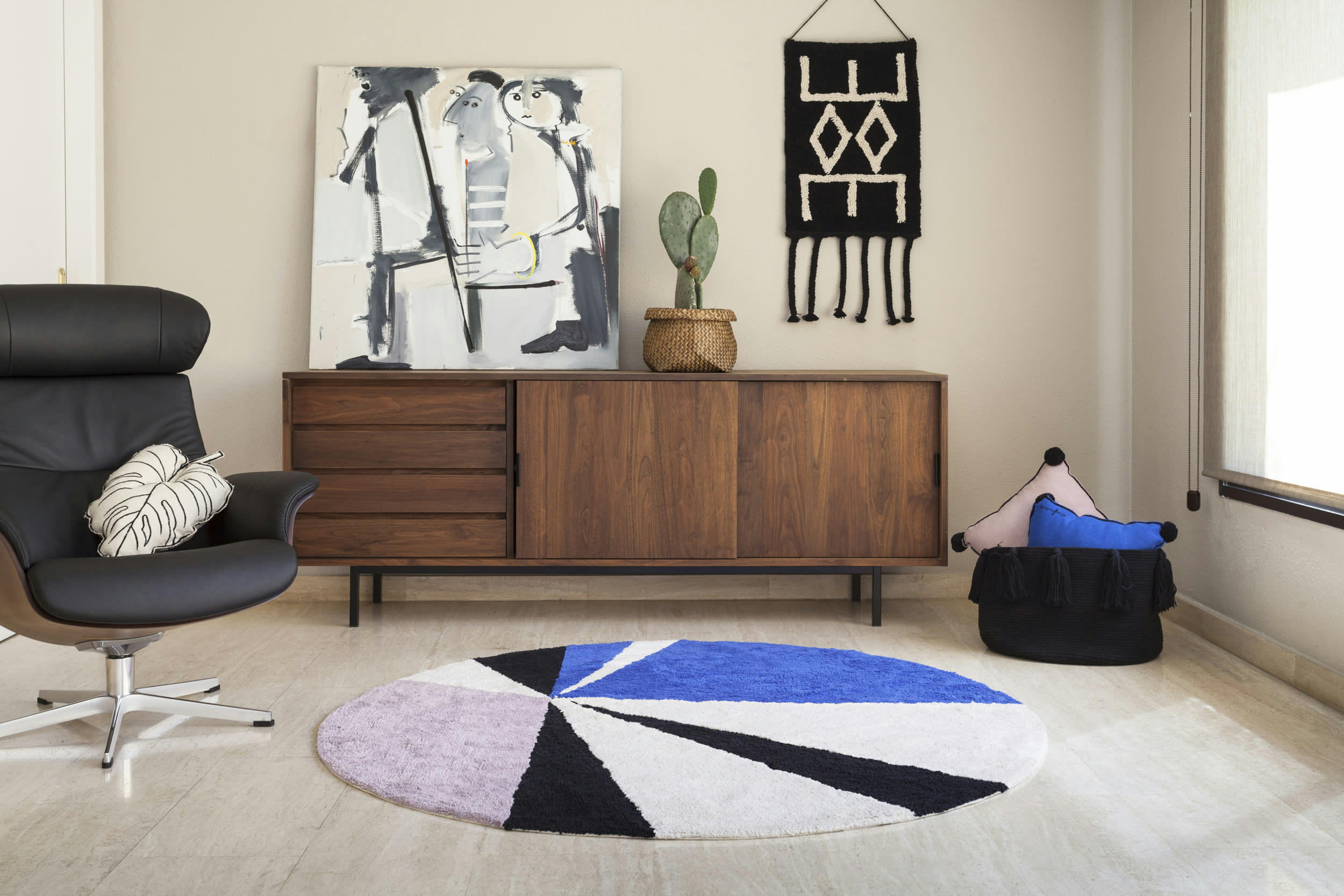 BEREBER - Tenture Murale  en coton noir 90x45