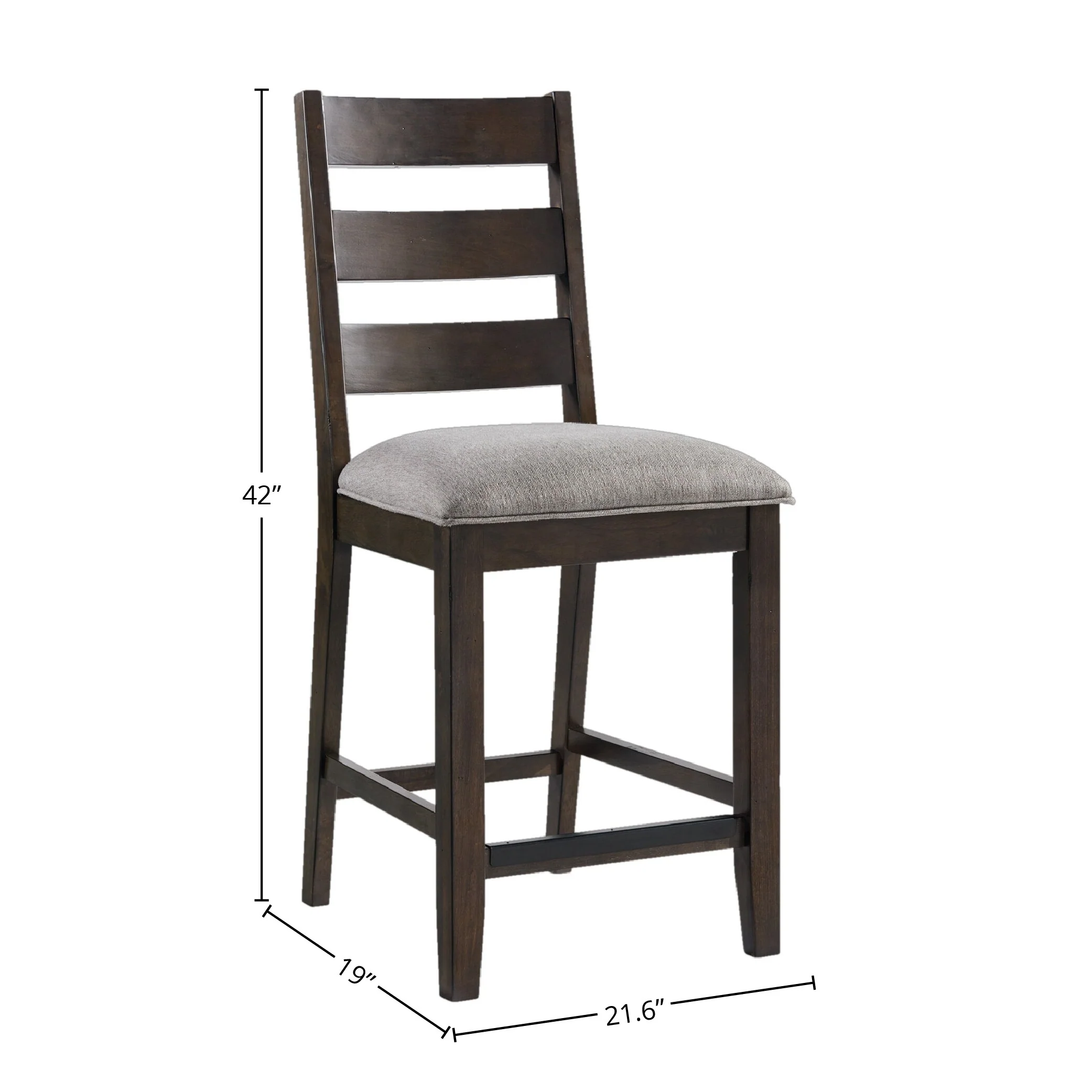 Beacon Black Ladder Back Barstools with Cushion (Set of 2)