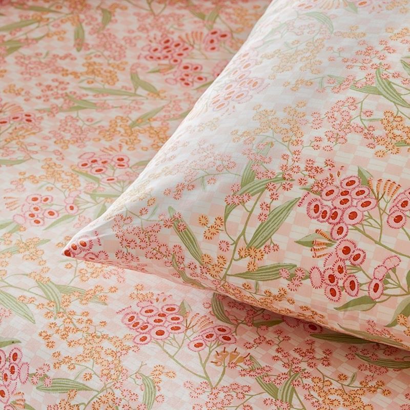 Pretty Flora Pink Fitted Sheet Set