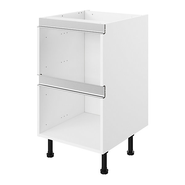 Caisson bas de cuisine à 2 casseroliers blanc L. 50 cm Caraway Innovo GoodHome