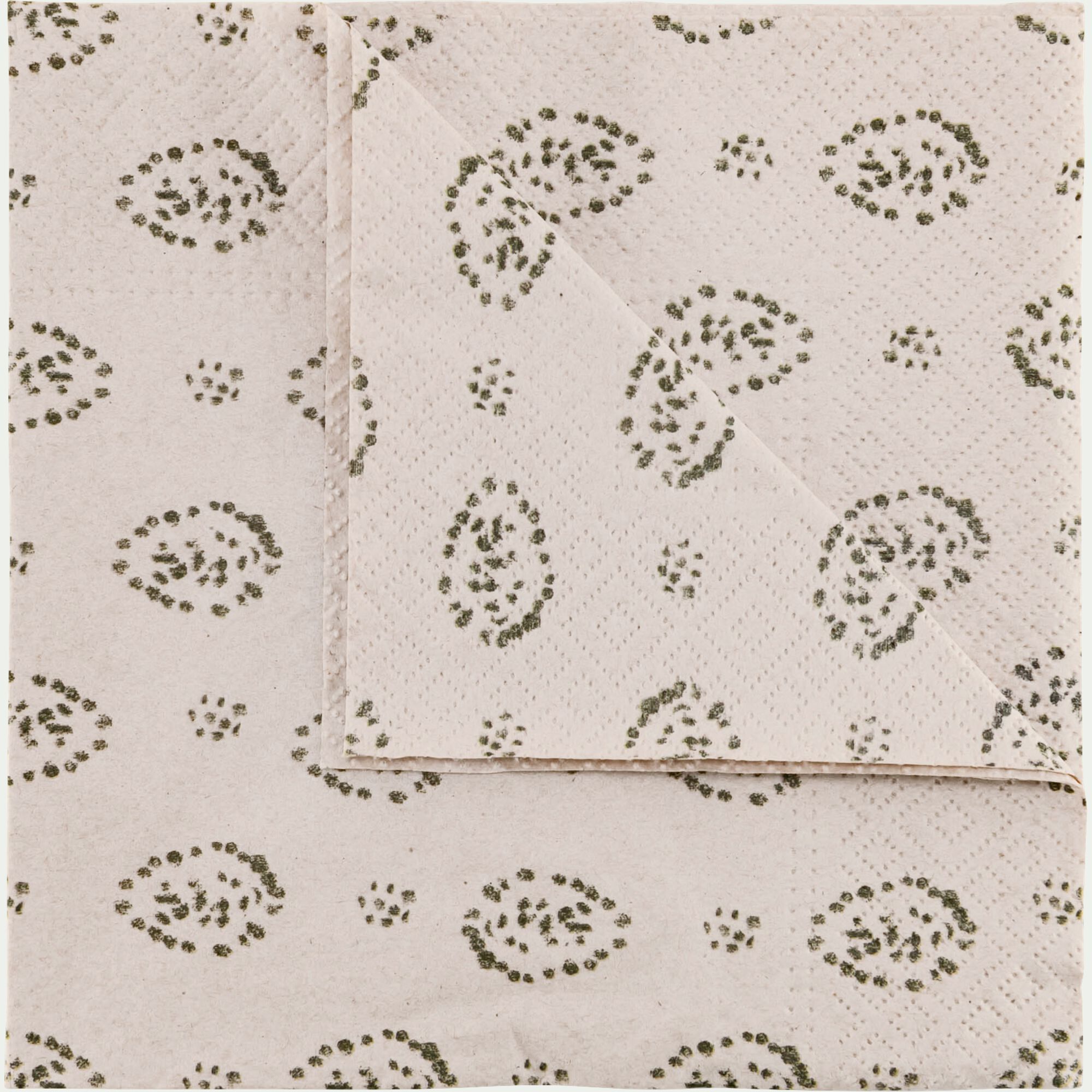 AMANDE - Lot de 20 serviettes en papier motif amande 33x33cm - beige alpilles