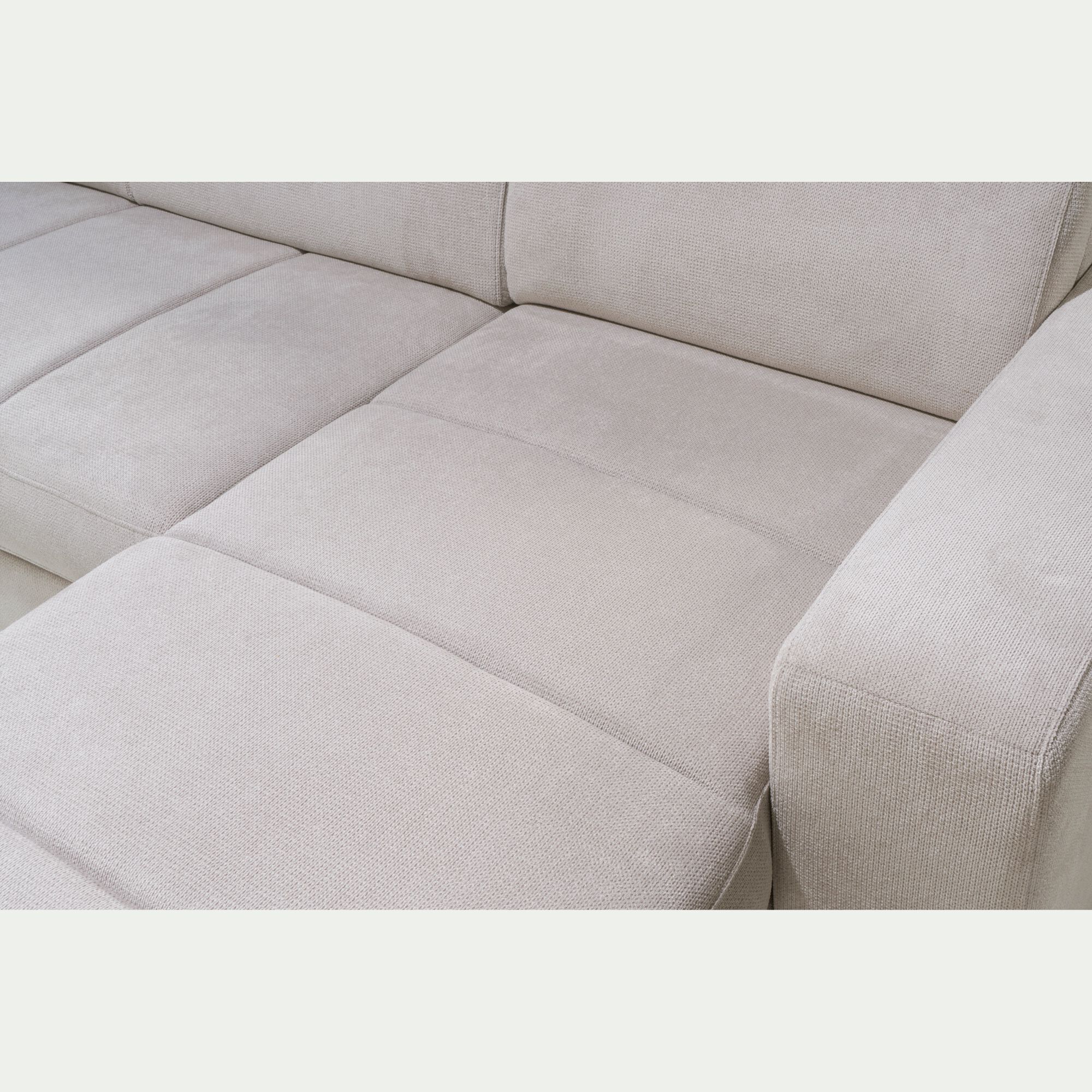 ORIGANO - Canapé d'angle convertible en tissu- beige