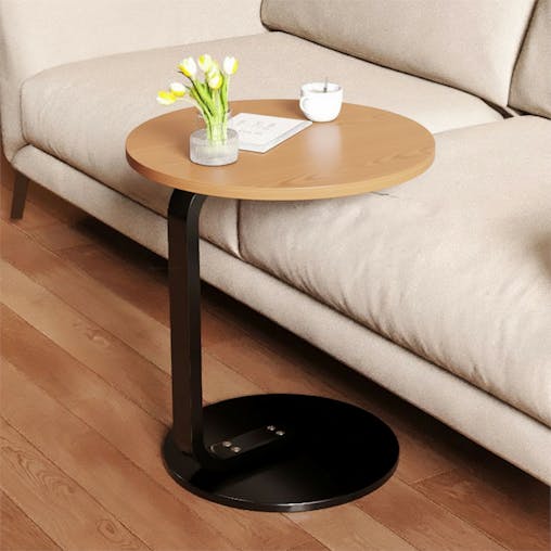 SOGA 50cm Wood Board Mini Side Table Movable Lightweight w/ Black Frame