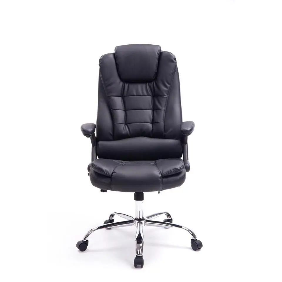 CLP Bureaustoel Thor chroom Frame - Kunstleer - zwart