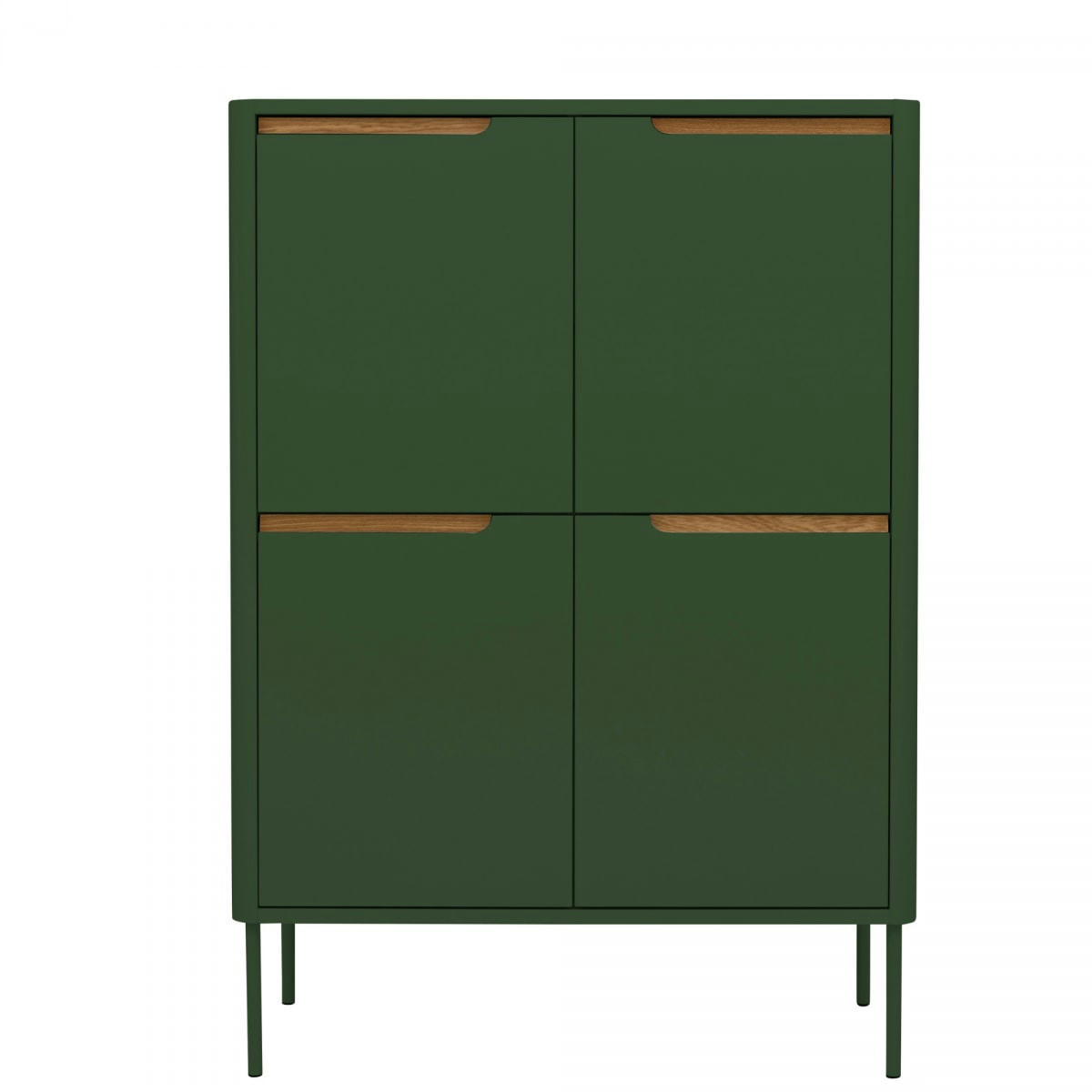 PATIPATI - Armoire design 4 portes en bois vert kaki