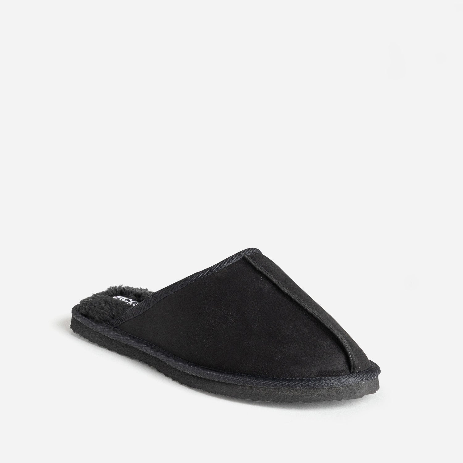 Chausson-mule JACK&JONES noir suédé fourré