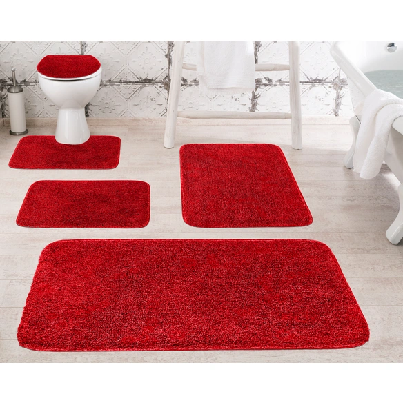 Badematte »Melange«, BxL: 50 x 60 cm, rot, aus 100% Polyacryl