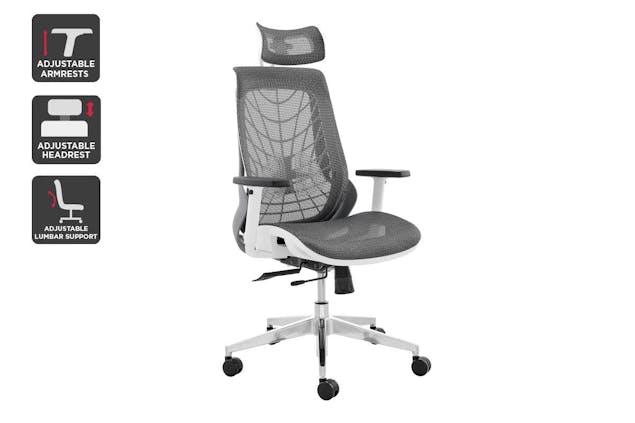 NNEKGE Elliot Office Chair (White Frame Grey)