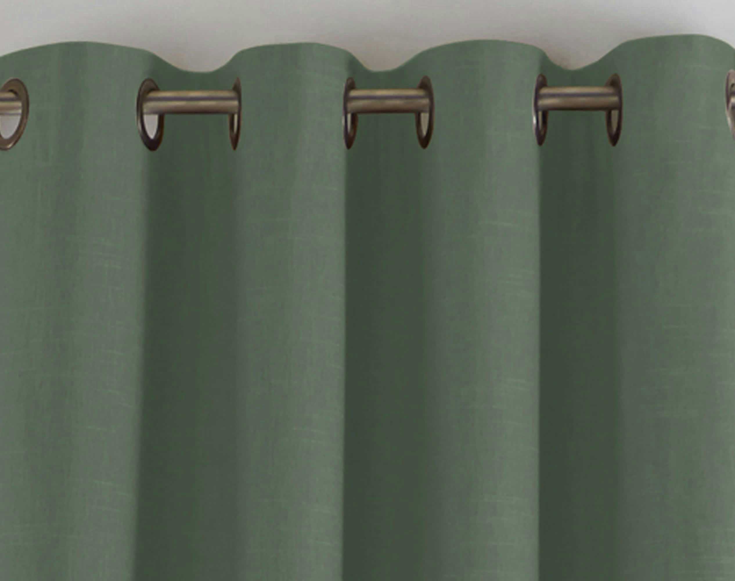 ALPS - Rideau à l'unité monté sur œillet 135x180 en coton vert