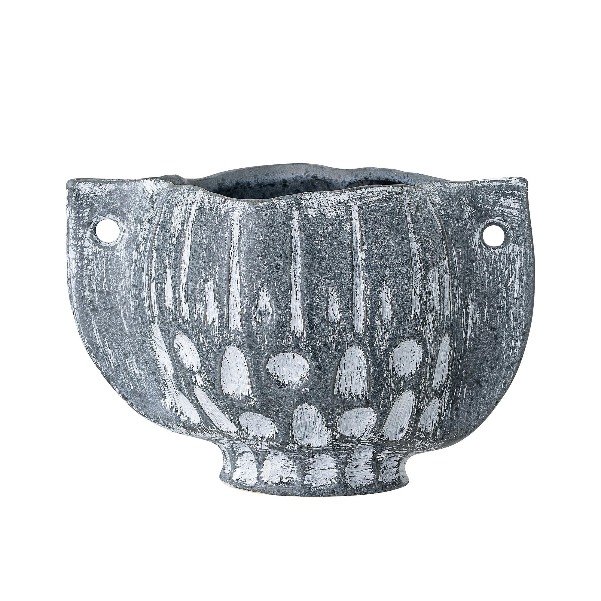 ONEY - Pot de fleurs bleu grès L26cm