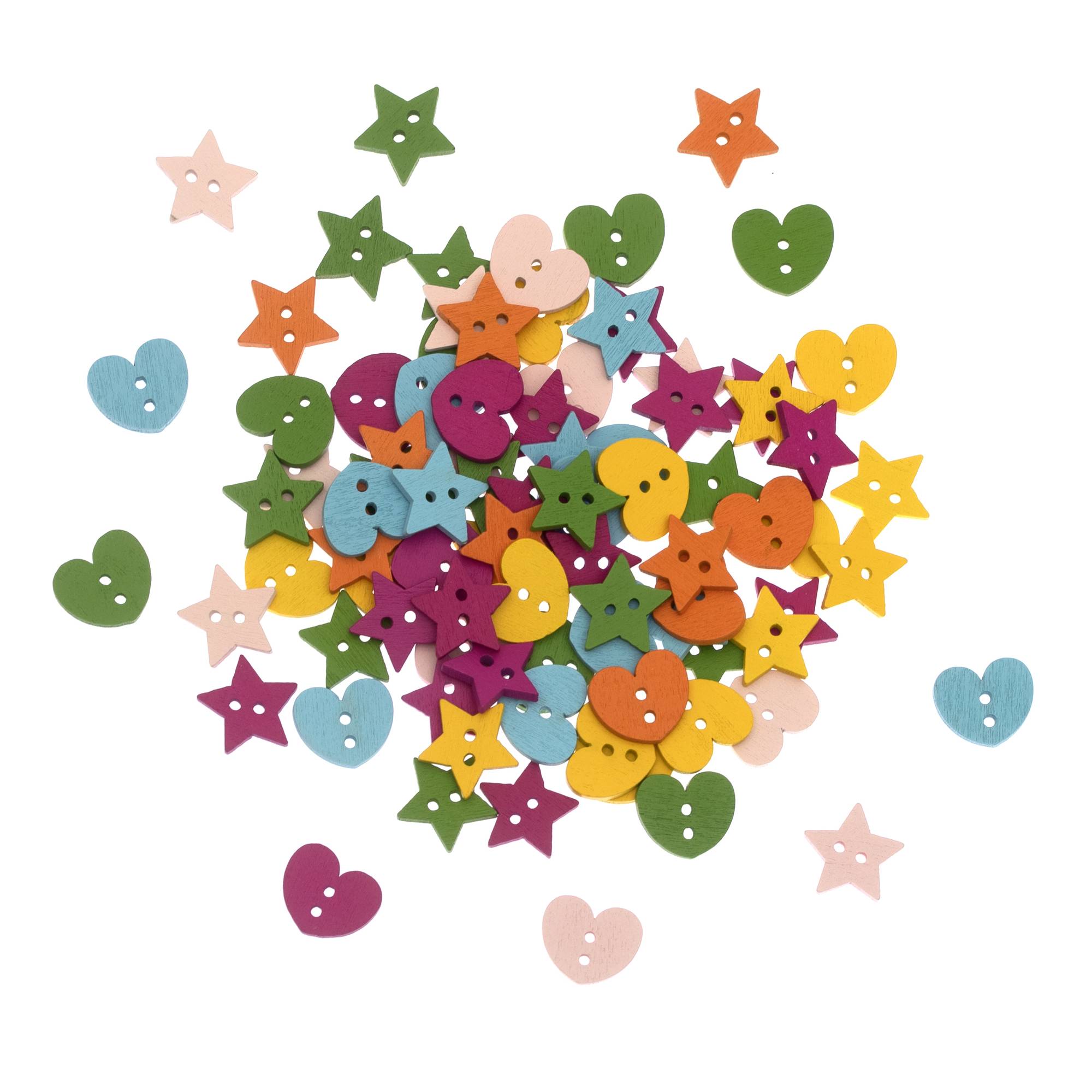 Wooden Button Beads 25g