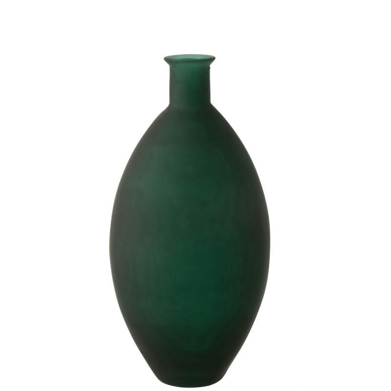 - Vase ovale en verre vert 28x28x58 cm