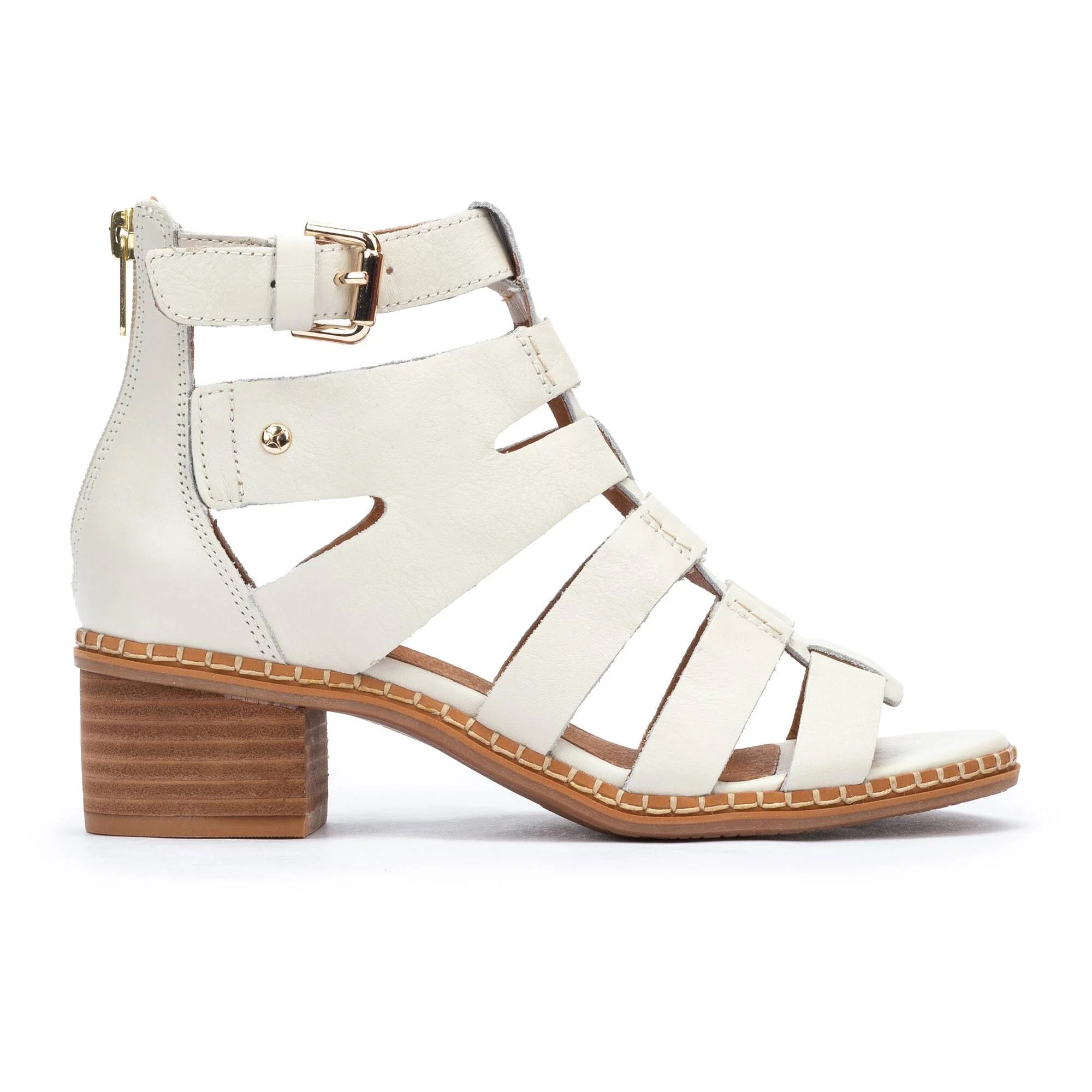 BLANES - Sandalias de tacón bloque con cremallera para mujer