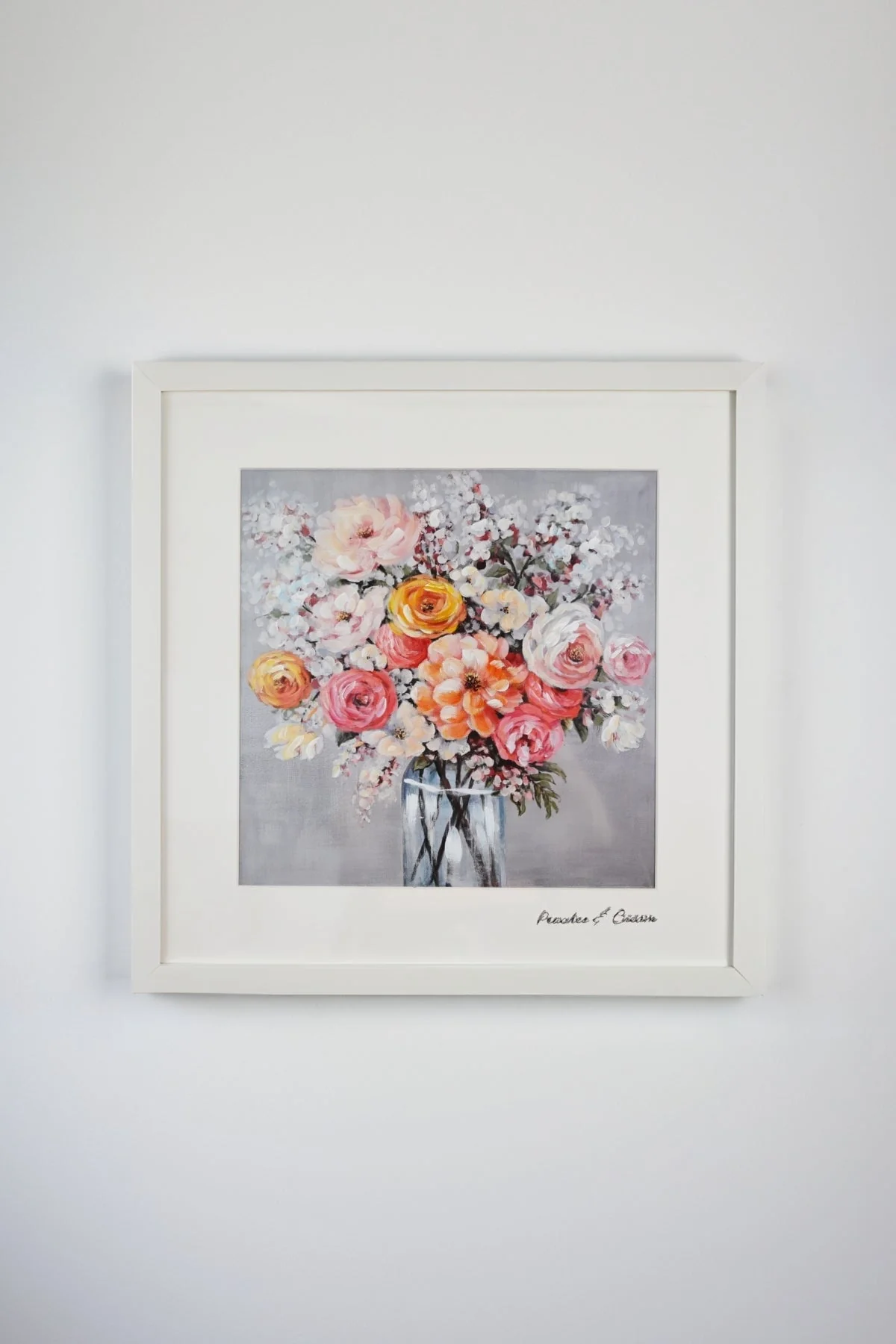 Peaches & Cream Posy Framed Wall Art