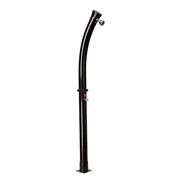 Douche solaire exterieure en PVC noir reservoir 18L hauteur 211 cm