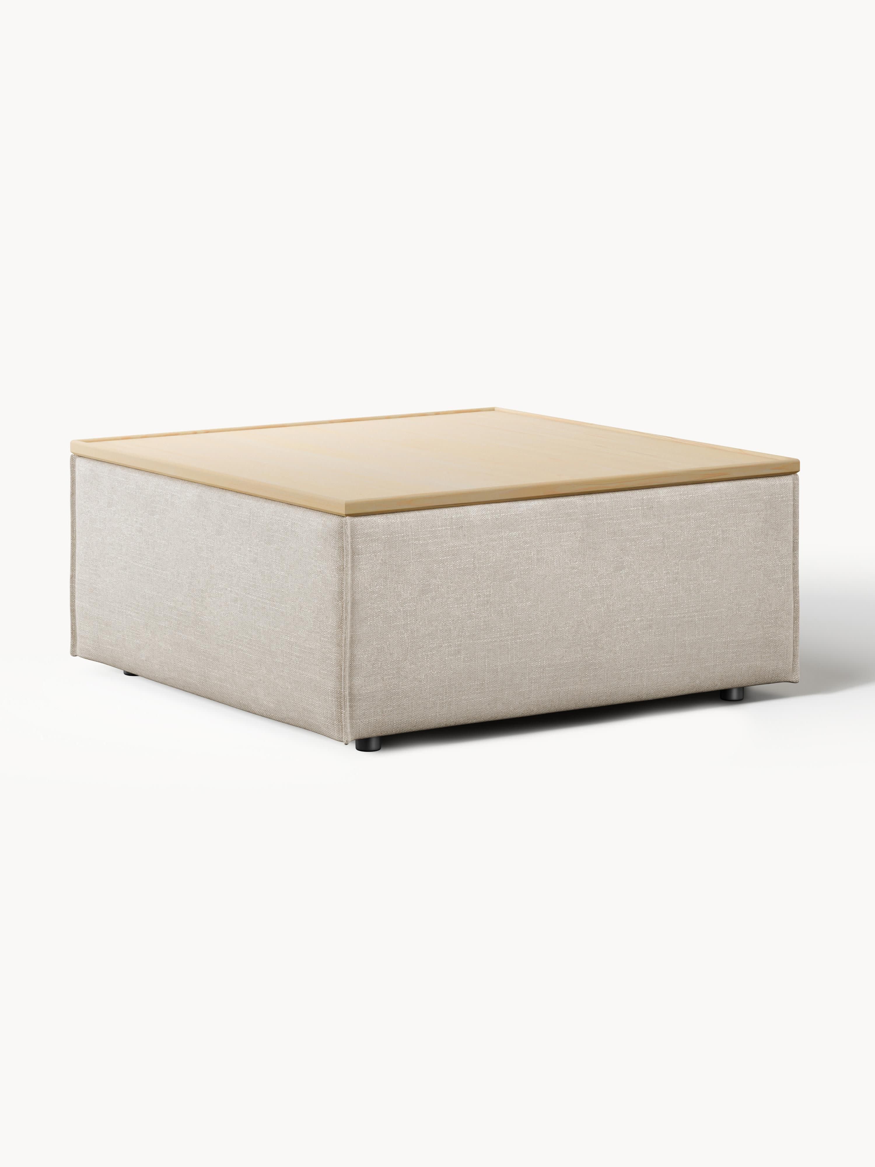 Sofa-Hocker Lennon aus Leinen-Mix mit Stauraum