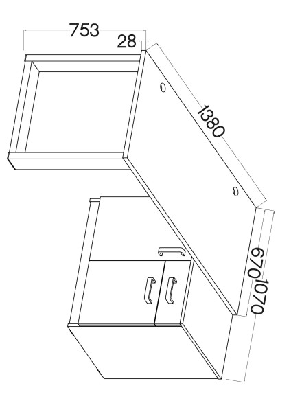 Biurko   Komoda TEKSAS 130 JS