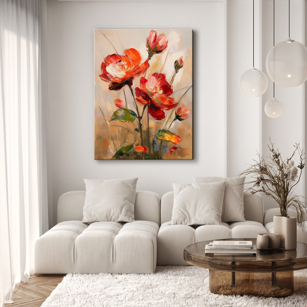 Feeby Obraz na płótnie, Maki Kwiaty Botanika Malowane 40x60